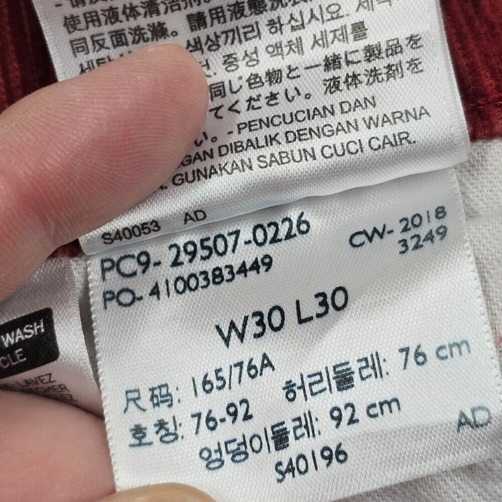 Levi's‎ 502 Mens Corduroy Straight Leg Pants Red Size 30 (fits 29x27) - Picture 7 of 16
